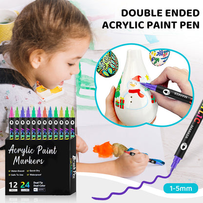 ⏳Limited-time 50% off⏰Dual Tip Acrylic Paint Markers🎨