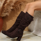 ⏳Limited-time 50% off⏰Women's Suede Mid-Calf Boots with Buckle Detail👢