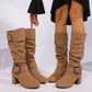 ⏳Limited-time 50% off⏰Women's Suede Mid-Calf Boots with Buckle Detail👢