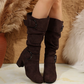 ⏳Limited-time 50% off⏰Women's Suede Mid-Calf Boots with Buckle Detail👢