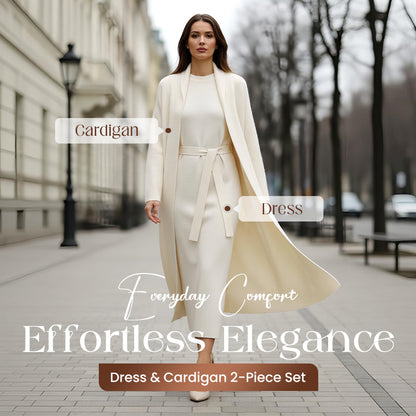 ⏳Limited-time 50% off⏰Women's Elegant Dress & Cardigan 2-Piece Set👗🧥
