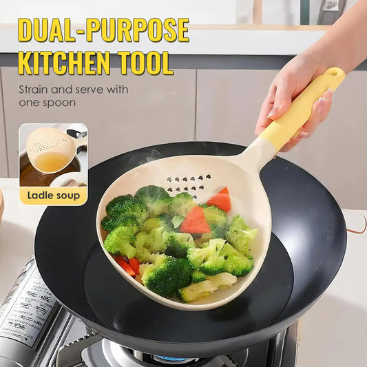 ⏳Limited-time 50% off⏰2-in-1 Large Capacity Serving &amp; Straining Spoon🍝🥄