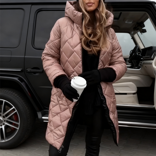 ⏳Limited-time 50% off⏰Women's Long Quilted Hooded Puffer Coat🧥