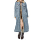 ⏳Limited-time 50% off⏰Women's Warm Lined Long Denim Coat🧥