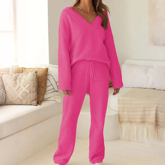 Limited-time 50% off⏰Women’s V-Neck 2-Piece Loungewear Set👚👖