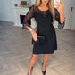 ⏳Limited-time 50% off⏰Sheer Lace Long Sleeve A-Line Mini Dress👗
