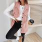 ⏳Limited-time 50% off⏰Women's Warm Fuzzy Long Button-Up Collar Vest🧥
