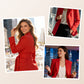 ⏳Limited-time 50% off⏰Women's Festive Red Belted Blazer Dress🎩