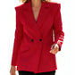 ⏳Limited-time 50% off⏰Women's Festive Red Belted Blazer Dress🎩