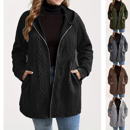 ⏳Limited-time 50% off⏰Relaxed Fit Hooded Jacket with Textured Weave🧶🧥