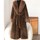 ⏳Limited-time 50% off⏰Women's Leopard Print Fluffy Faux Fur Coat with Belt🧥
