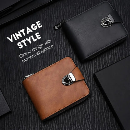 ⏳Limited-time 50% off⏰Men's Compact Vintage Zippered Wallet💰