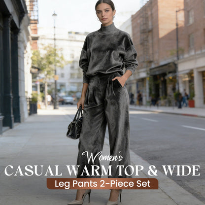 ⏳Limited-time 50% off⏰Women’s Casual Warm Top & Wide Leg Pants (2-Piece Set)👚👖