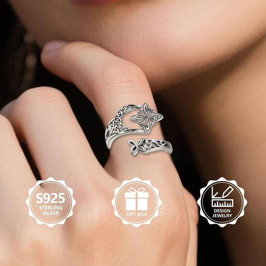 ⏳Limited-time 50% off⏰S925 Sterling Silver Celtic Knot Open Ring💍