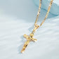 ✝️ 50% OFF NOW! ✨ Gold Crucifix Necklace – Detailed INRI Motif, Adjustable Figaro Chain & Hypoallergenic Finish 💛