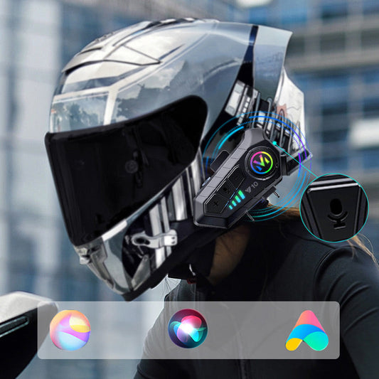 ⏳Limited-time 50% off⏰Motorcycle Bluetooth Headset for Half/Full Face Helmet🏍️🛜🎧