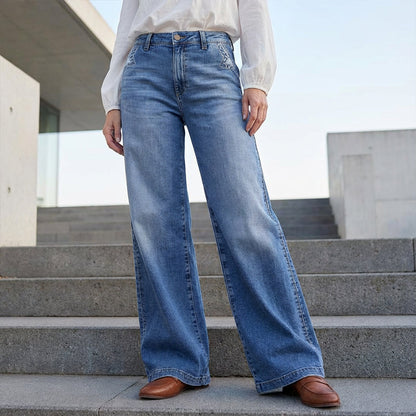 ⏳Limited-time 50% off⏰Women's Vintage High-Waist Wide-Leg Jeans👖