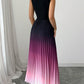 ⏳Limited-time 50% off⏰Ombre Pleated Sleeveless Mock Neck Maxi Dress❤️
