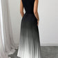 ⏳Limited-time 50% off⏰Ombre Pleated Sleeveless Mock Neck Maxi Dress❤️