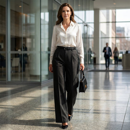 ⏳Limited-time 50% off⏰Women‘s Wide-Leg Trousers with Belt🎗️👖