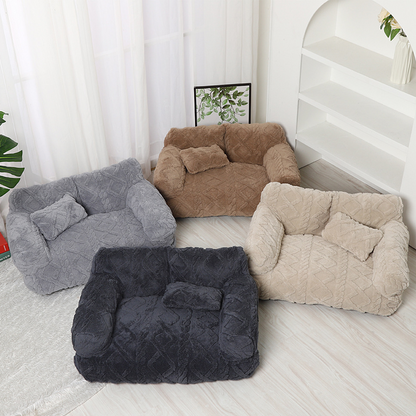⏳Limited-time 50% off⏰Plush Calming Pet Sofa Bed with Removable Cover🐶🐱🛋️