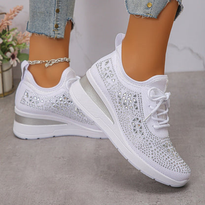 ⏳Limited-time 50% off⏰Rhinestones-Embellished Breathable Mesh Sneakers👟