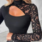 ⏳Limited-time 50% off⏰Women's Asymmetrical Cutout Lace Sleeve Top👚