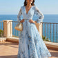 ⏳Limited-time 50% off⏰Elegant V-Neck Floral Pleated Maxi Dress👗