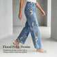 ⏳Limited-time 50% off⏰Women's Floral Print Straight-Leg Jeans💐👖