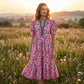 ⏳Limited-time 50% off⏰Women's Floral Print Puff Sleeve Maxi Dress👗