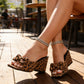 ⏳Limited-time 50% off⏰Square Toe Leopard Slip-On Heeled Sandals👡