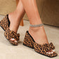⏳Limited-time 50% off⏰Square Toe Leopard Slip-On Heeled Sandals👡