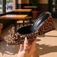 ⏳Limited-time 50% off⏰Square Toe Leopard Slip-On Heeled Sandals👡