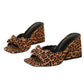 ⏳Limited-time 50% off⏰Square Toe Leopard Slip-On Heeled Sandals👡
