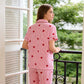 ⏳Limited-time 50% off⏰Women's Heart Print Striped Pajama Set🛋️👚👖