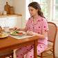 ⏳Limited-time 50% off⏰Women's Heart Print Striped Pajama Set🛋️👚👖