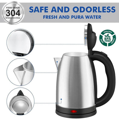 ⏳Limited-time 50% off⏰Large Electric Tea Kettle 1.8L – 1500W Fast Boil, All Food-Grade Stainless Steel Interior & Auto Shut-Off♨️💦