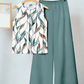⏳Limited-time 50% off⏰Floral Print Top & Wide-Leg Trousers Set👚👖
