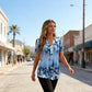 ⏳Limited-time 50% off⏰Women's Elegant Floral Printed Short Sleeve Top👚