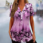 ⏳Limited-time 50% off⏰Women's Elegant Floral Printed Short Sleeve Top👚