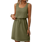 ⏳Limited-time 50% off⏰Women's Sleeveless Waffle Knit Drawstring Waist Dress👗