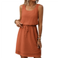 ⏳Limited-time 50% off⏰Women's Sleeveless Waffle Knit Drawstring Waist Dress👗