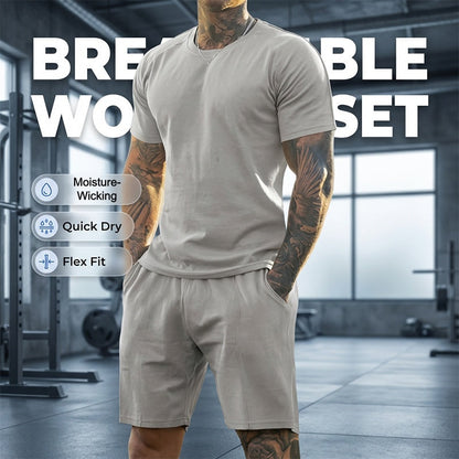 ⏳Limited-time 50% off⏰Men's Athletic T-Shirt & Shorts 2-Piece Set👕🩳