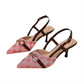 ⏳Limited-time 50% off⏰Women's Pointed-Toe Slingback Heels with Metal Chain👠