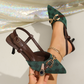 ⏳Limited-time 50% off⏰Women's Pointed-Toe Slingback Heels with Metal Chain👠