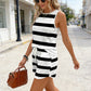 ⏳Limited-time 50% off⏰Women's Striped Sleeveless Top & Shorts 2-Piece Set👚🩳
