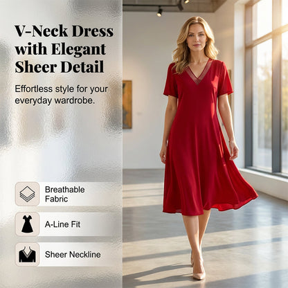 ⏳Limited-time 50% off⏰Women's Elegant V-Neck Mesh Dress❤️👗