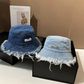 ⏳Limited-time 50% off⏰Stylish Layered Fray Denim Sun Protection Hat👒