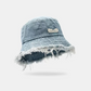 ⏳Limited-time 50% off⏰Stylish Layered Fray Denim Sun Protection Hat👒