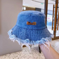 ⏳Limited-time 50% off⏰Stylish Layered Fray Denim Sun Protection Hat👒